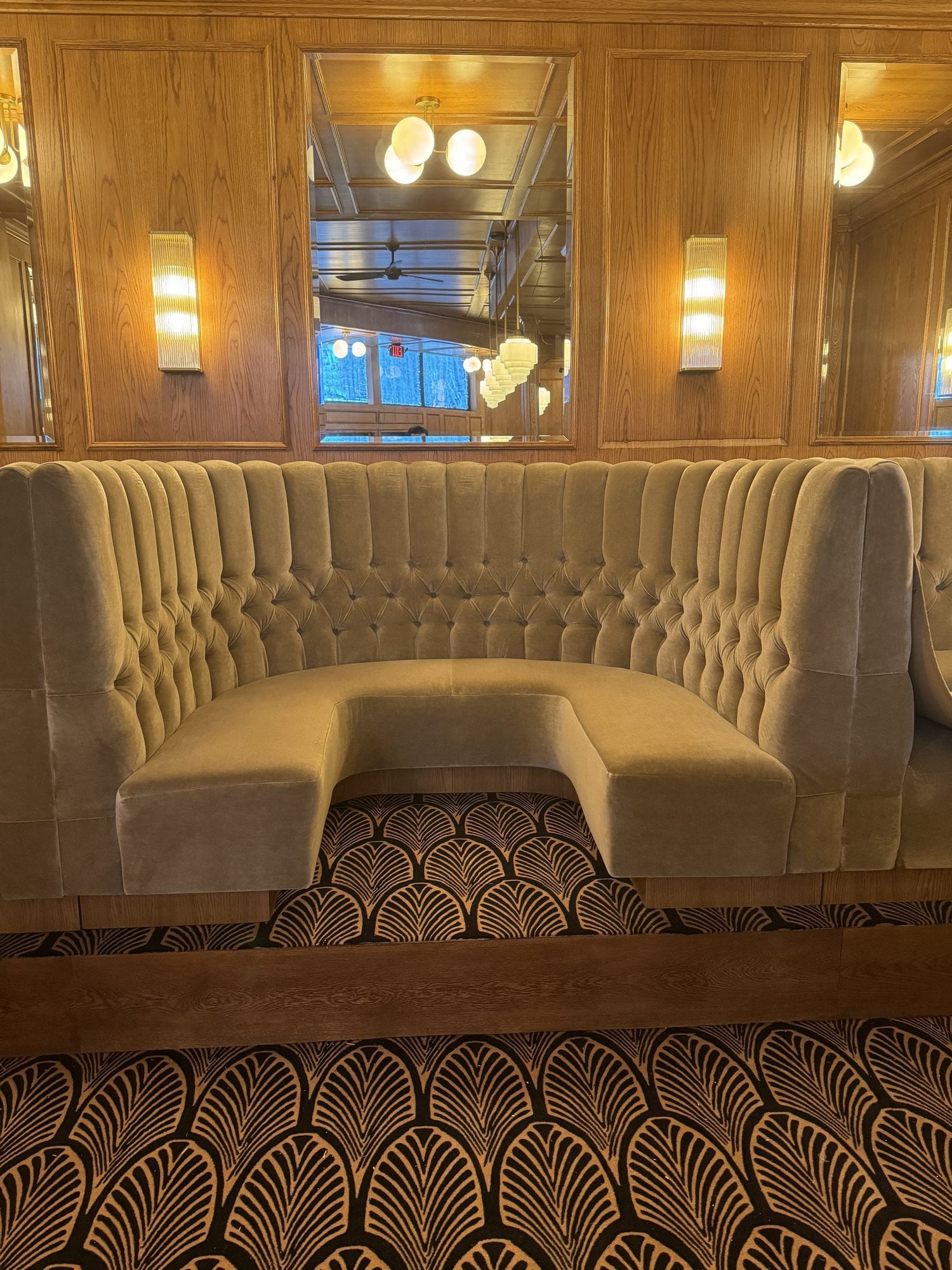 Custom tufted banquette seating built in Los Angeles