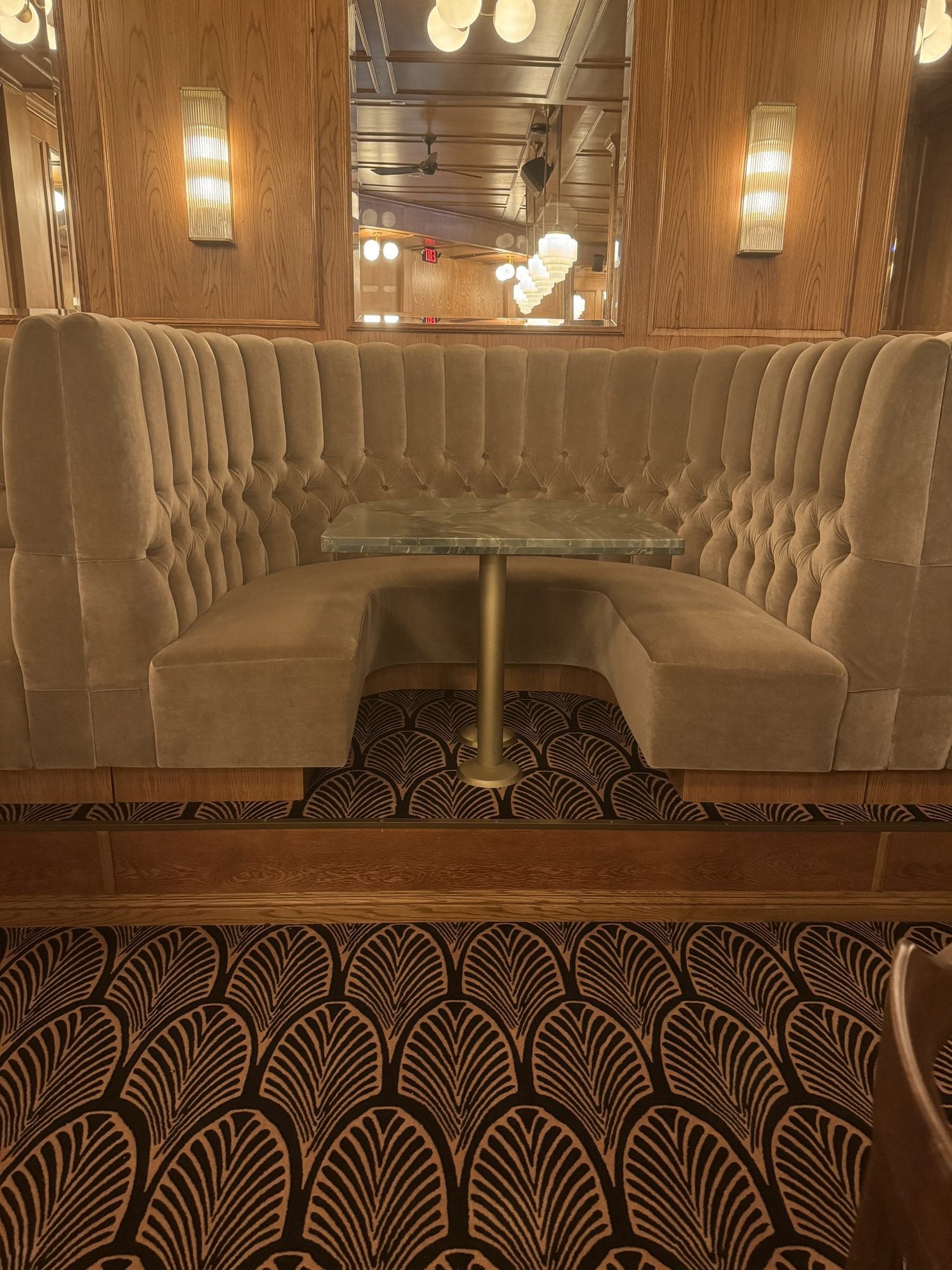 Custom restaurant table and banquette by Danny's Restaurant Furniture